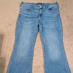 Aeropostale Jeans Womens 14 Regular Medium Wash Low Rise Flare Denim Y2K Retro S